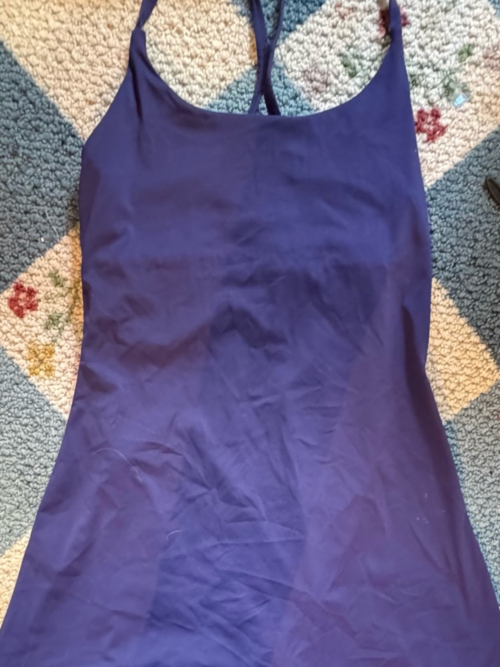 Source Unknown Deep Purple One-Piece Swimsuit with Cross Back